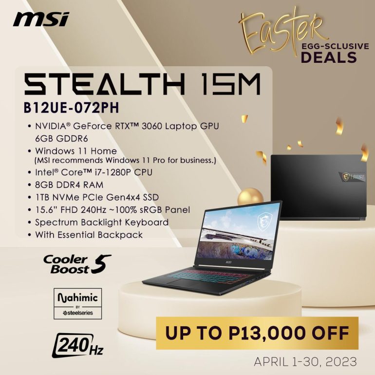 MSI Egg sclusive Deals Stealth laptop