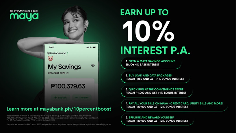 Here’s How Get Up To 10% Interest P.A. With Your Maya Savings until April 30