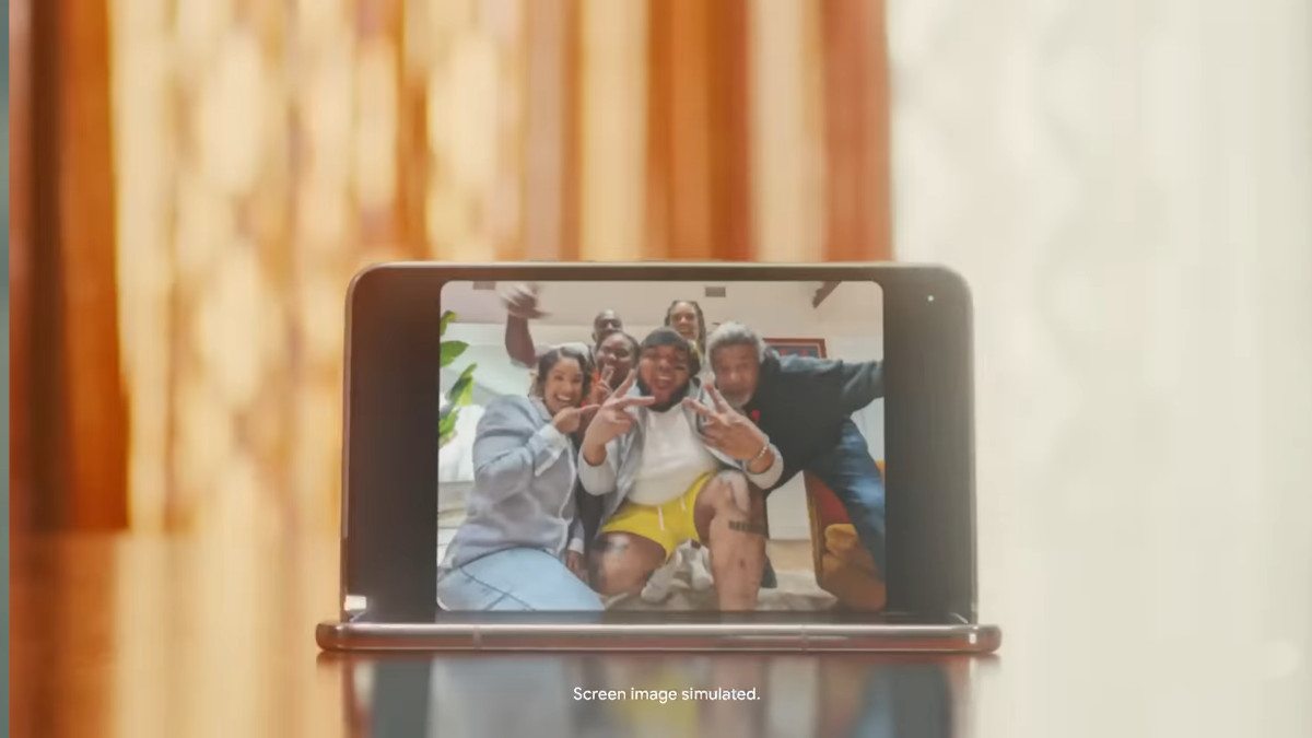 Google x NBA ad - Google Pixel Fold - folded photo