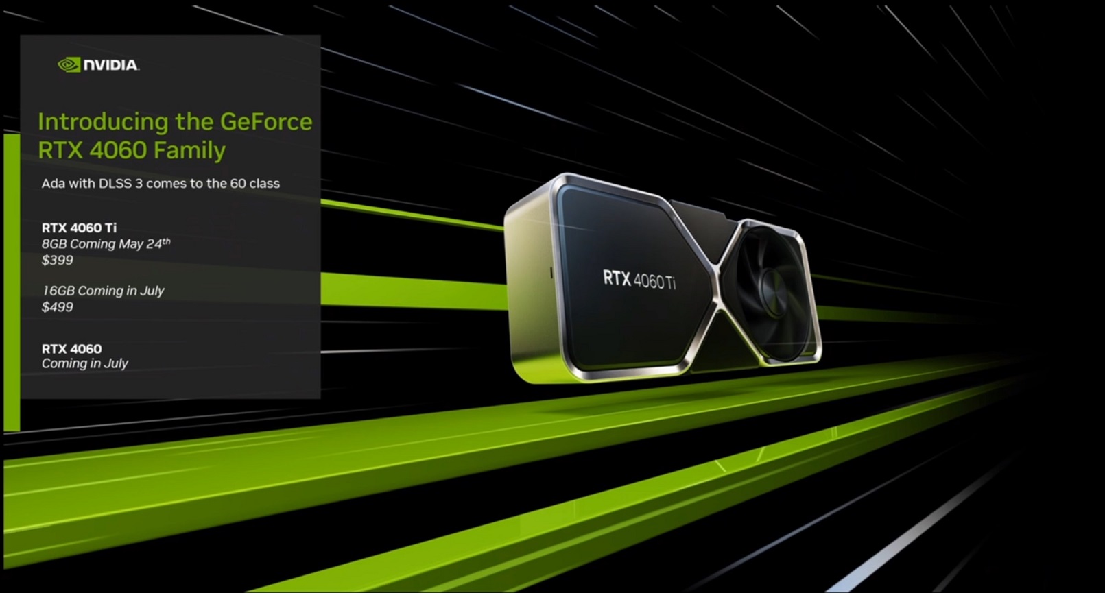Nvidia Announces RTX 4060 Ti and RTX 4060 Graphics Cards, Priced