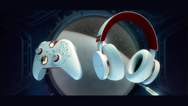 Xbox Controller and Headphones Starfield theme banner