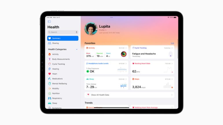 iPadOS 17 WWDC 2023 Health app