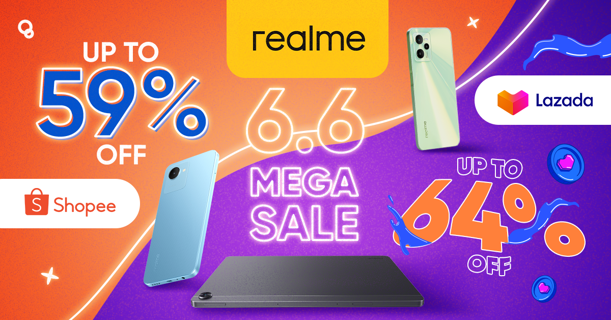 realme 6.6 Mid-Year Sale Offers Up to 59% and 64% Off on Shopee and Lazada