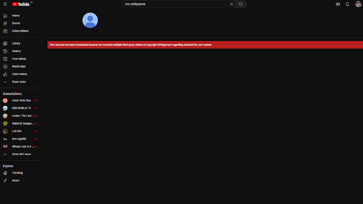 CNN Philippines YouTube Channel Terminated