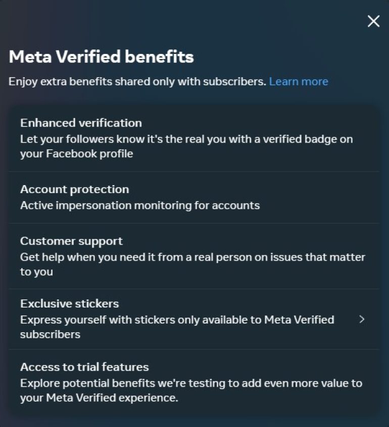 Meta Verified 1