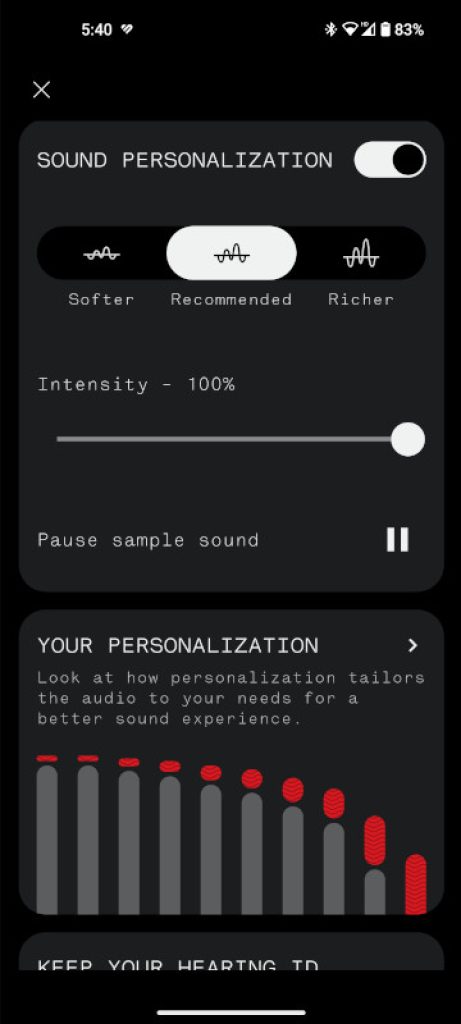 Nothing Ear (2) Review Nothing X sound personalization 2