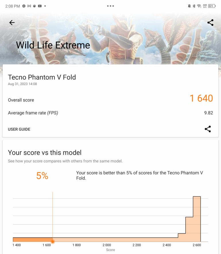 Tecno Phantom V Fold Review Benchmark 3D Mark