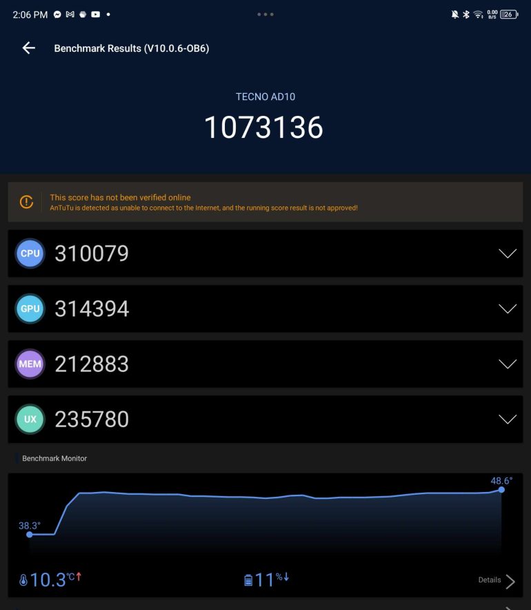 Tecno Phantom V Fold Review Benchmark Antutu