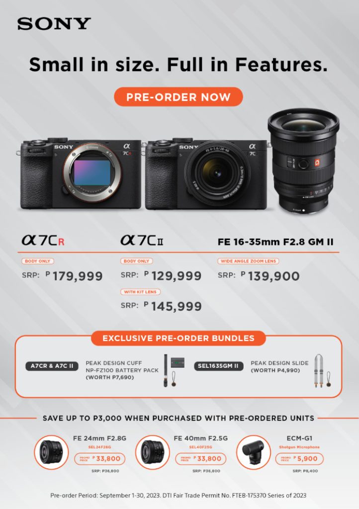 New Sony Alpha 7C series and GM 2 series price 1