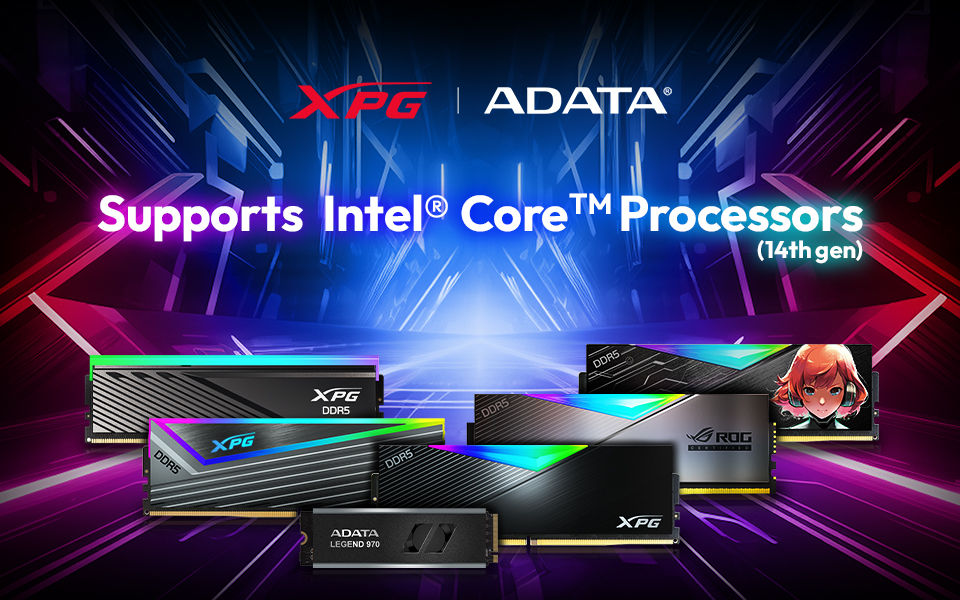 ADATA Memory and SSDs Fully Support Intel Core 14th Gen Processors