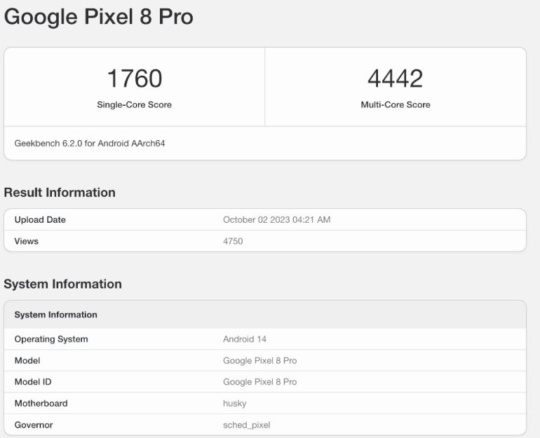 Google Pixel 8 series ahead of launch Pixel 8 Pro Geekbench