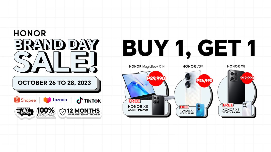 HONOR ‘Buy One, Get One’ Promo is Back! Runs Until October 28