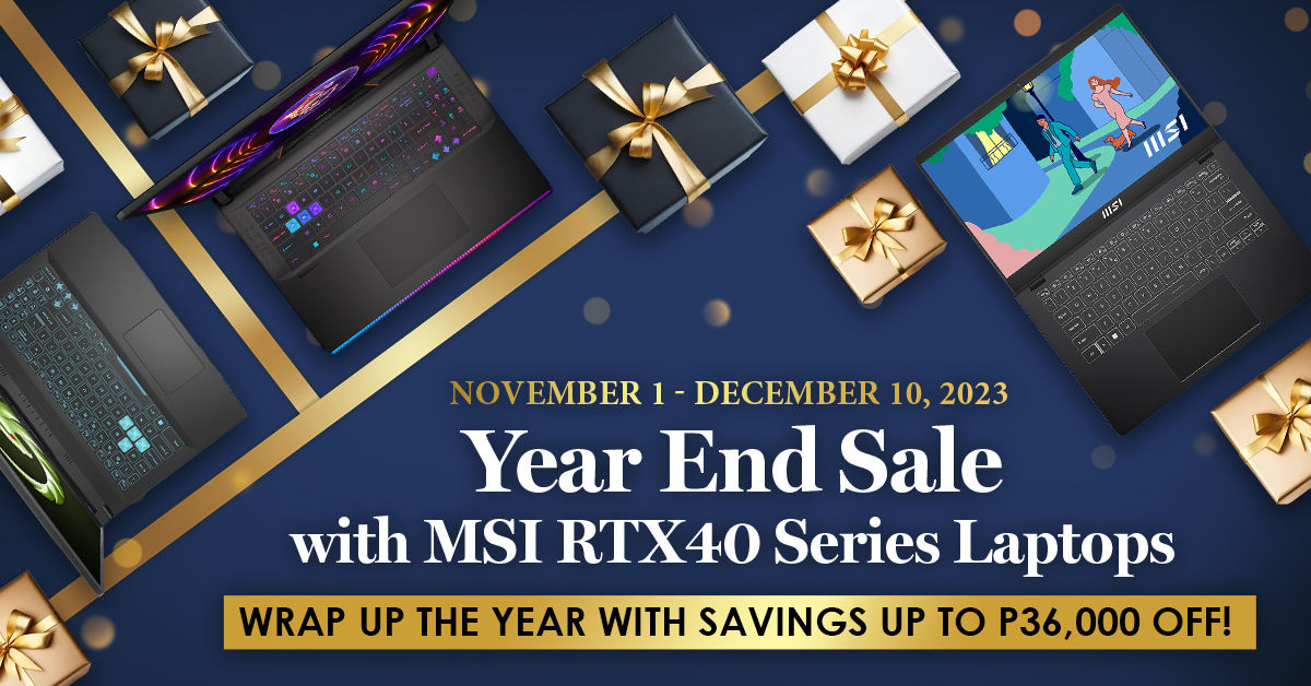Wrap Up The Year with Savings Up to PHP 36,000 Off During the MSI Laptop Year End Sale