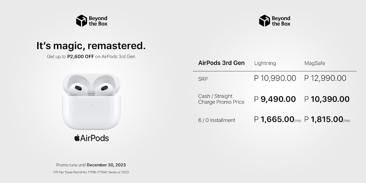 Beyond the Box Apple Holiday Sale AirPods 3rd Gen