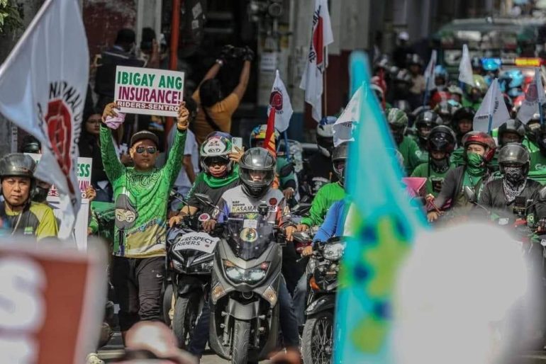 Grab delivery riders protest 1