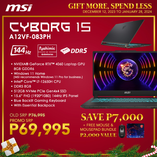 MSI Gift More, Spend Less promo MSI Cyborg 15 1