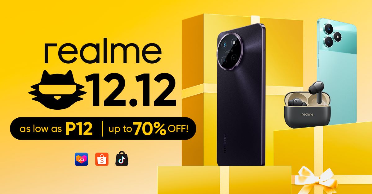 Get a realme Device for as Low as PHP 12 During the 12.12 Sale