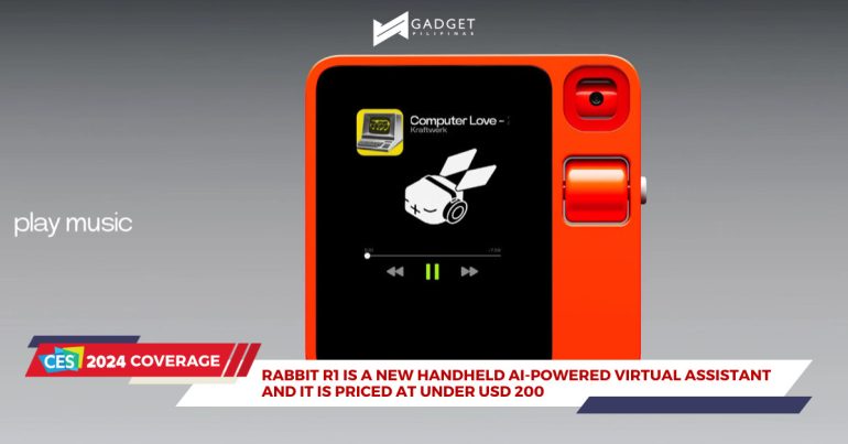 Rabbit R1 Virtual AI Assistant device CES 2024 featured image