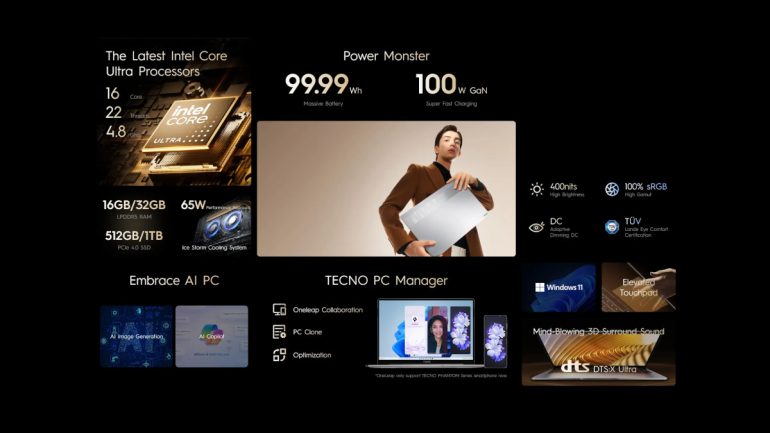 TECNO Megabook T16 Pro 2024 Ultra MWC 2024 highlights