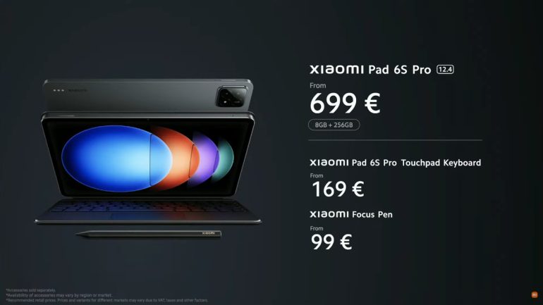 Xiaomi Pad 6S Pro 12.4 global launch price