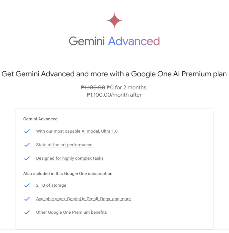 Google One AI Premium Plan