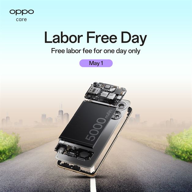 OPPO Waives Labor Fees for Repairs on May 1, 2024