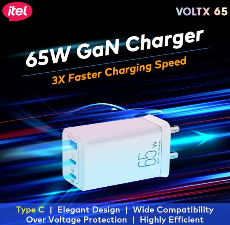 itel VOLTX 65W GaN Charger India launch 2