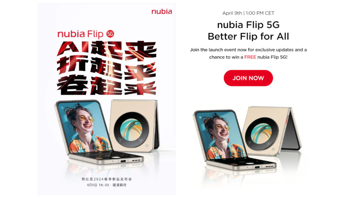nubia Flip 5G China and Europe launch date posters