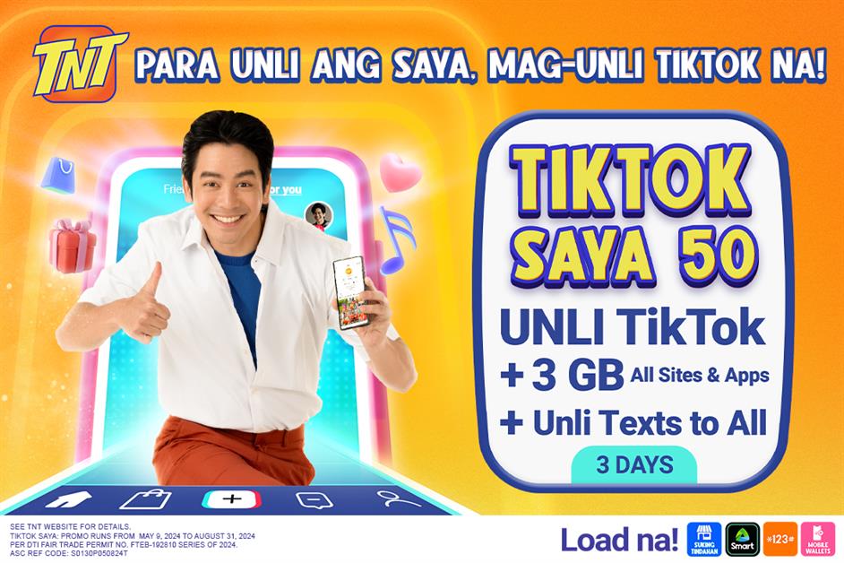 Unlimited TikTok for 3 Days with TNT TikTok Saya 50
