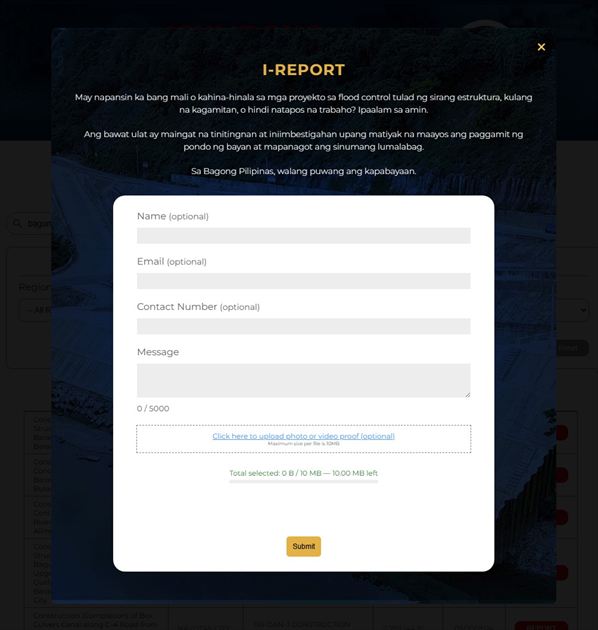 PBBM Flood Control Monitoring Website