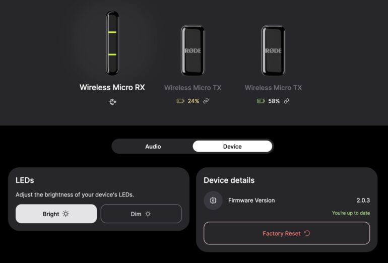 RODE Wireless Micro Review Software 3
