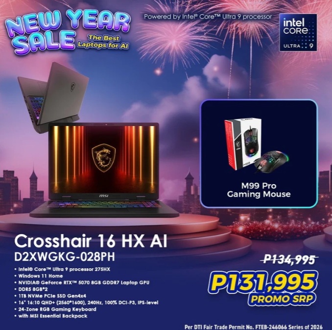MSI New Year Sale MSI Crosshair 16 HX AI