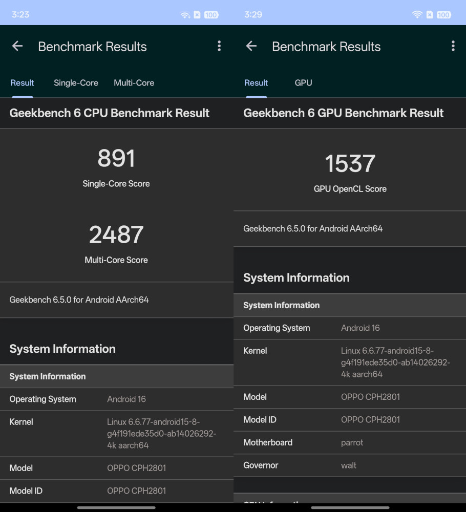 OPPO Reno15 F 5G Review Geekbench