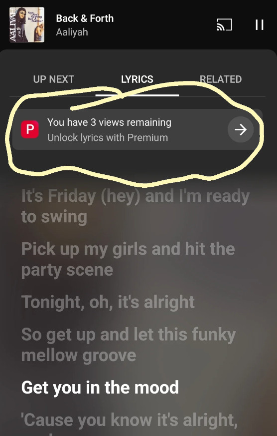 YouTube Music Lyrics Premium 2
