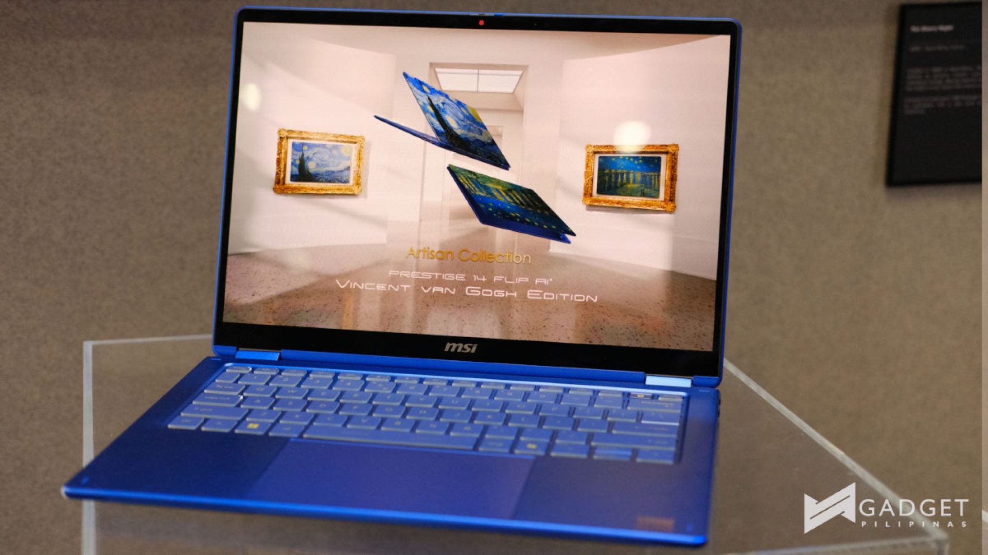 MSI Prestige 14 Flip AI+ Vincent van Gogh Edition Computex 2026 display