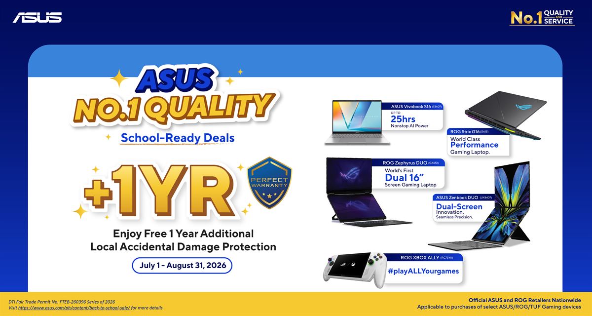 ASUS Rolls Out School-Ready Deals with Protection, Bundles, and Cashback Through September 15