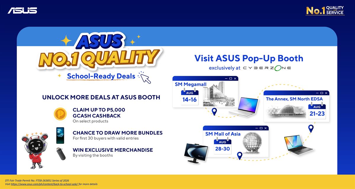 5 Up to PHP 5k GCash Cashback at ASUS Pop Ups