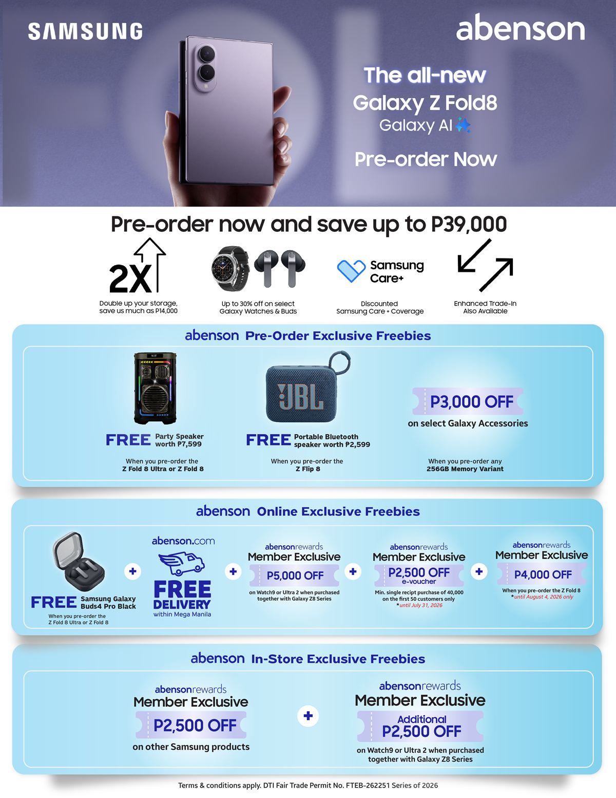 Abenson Opens Samsung Galaxy Z-Series Pre-Orders with Exclusive Freebies