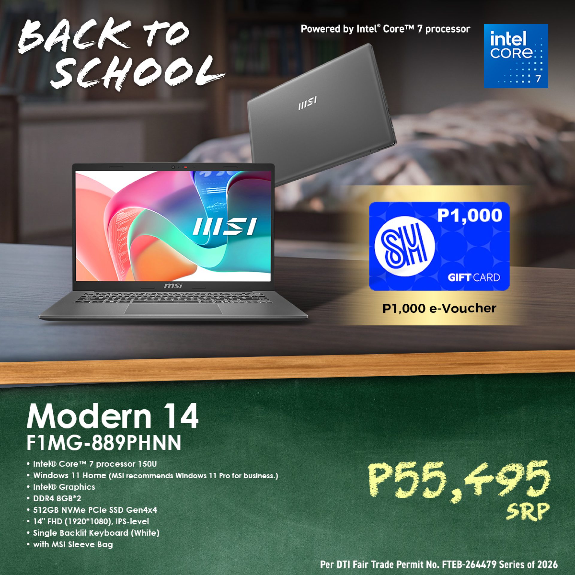 MSI Back to School 2026 Modern14 889