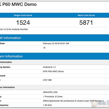 MediaTek P60 Spotted in Geekbench