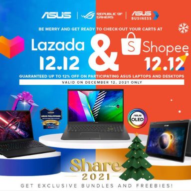 Enjoy 12% Off on ASUS and ROG Products in the 12.12 Lazada and Shopee Sales