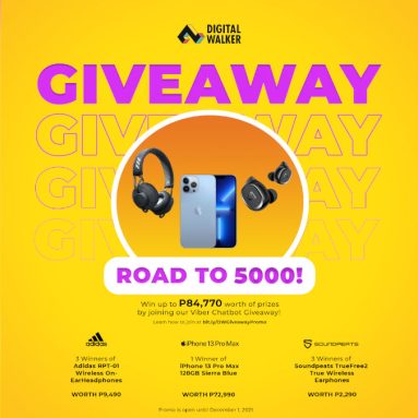 Get a Chance to Win Up to an iPhone 13 Pro Max and more with the Digital Walker Viber Chatbot Giveaway