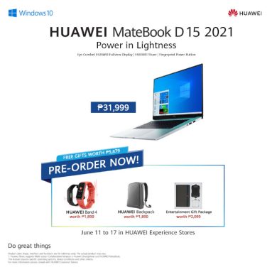 Pre-order the Huawei MateBook D 15 2021 and Get Free Gifts Worth PHP 5,879