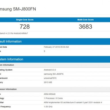 Samsung Galaxy J8 Spotted in Geekbench