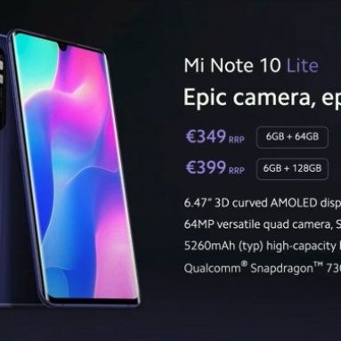 Xiaomi Announces Mi Note 10 Lite