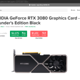 Nvidia GeForce RTX 3080 GPUs Gets Listed on StockX