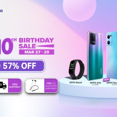 Celebrate the 10th Birthday of Lazada with Up to 57% Off on OPPO Gadgets