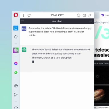 Opera Reveals Plans to Integrate ChatGPT Into Its Sidebar