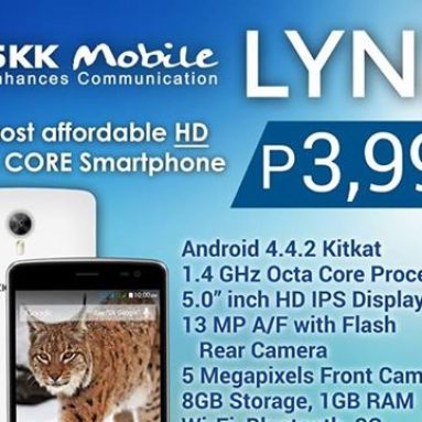 SKK Mobile Lynx priced Php 3,999, now cheapest octa-core HD Android phone in the Philippines