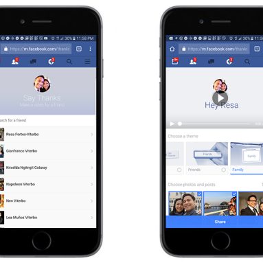 Say Thanks to your Friends with Facebook